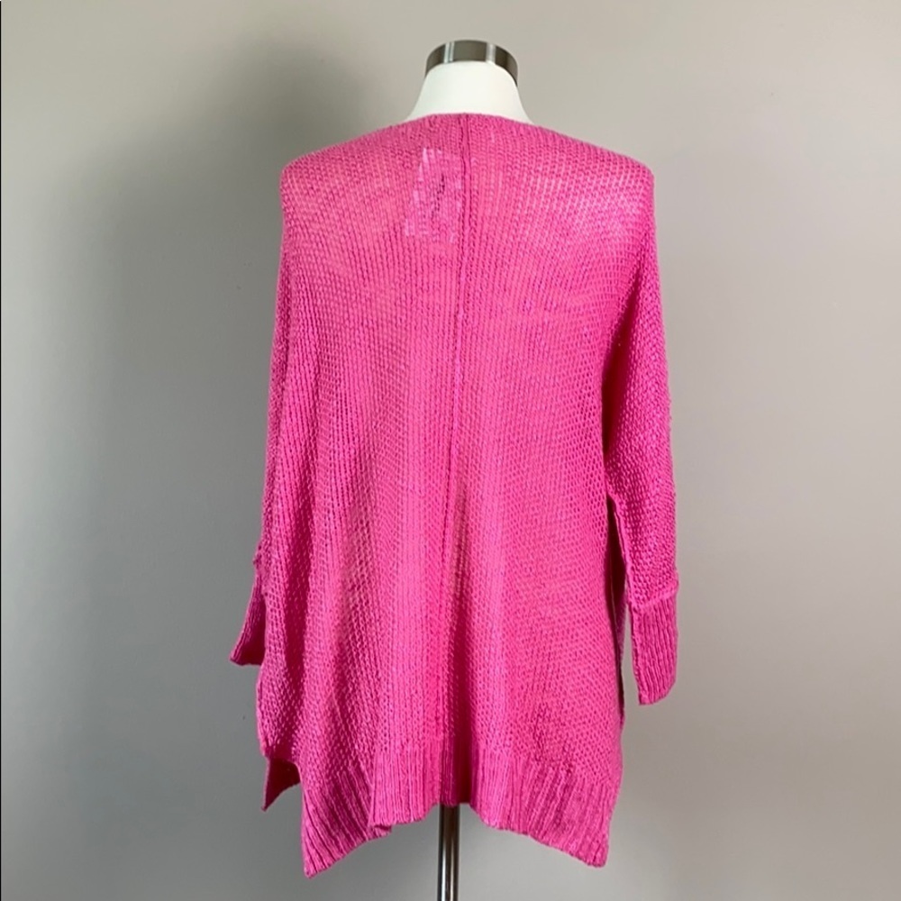 Boutique x Royal & Reese Crochet Sweater Boho Beach SoCal Oversized Pink M/L - Picture 4 of 8